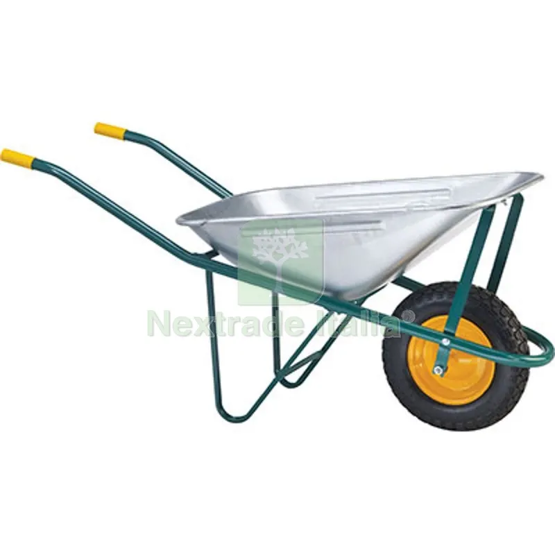 Carriola Euro Workit Vasca Zincata 8/10 LT 70 Ruota MM 370X80 — Attrezzi da giardino — rif. FERX.VIR4121002