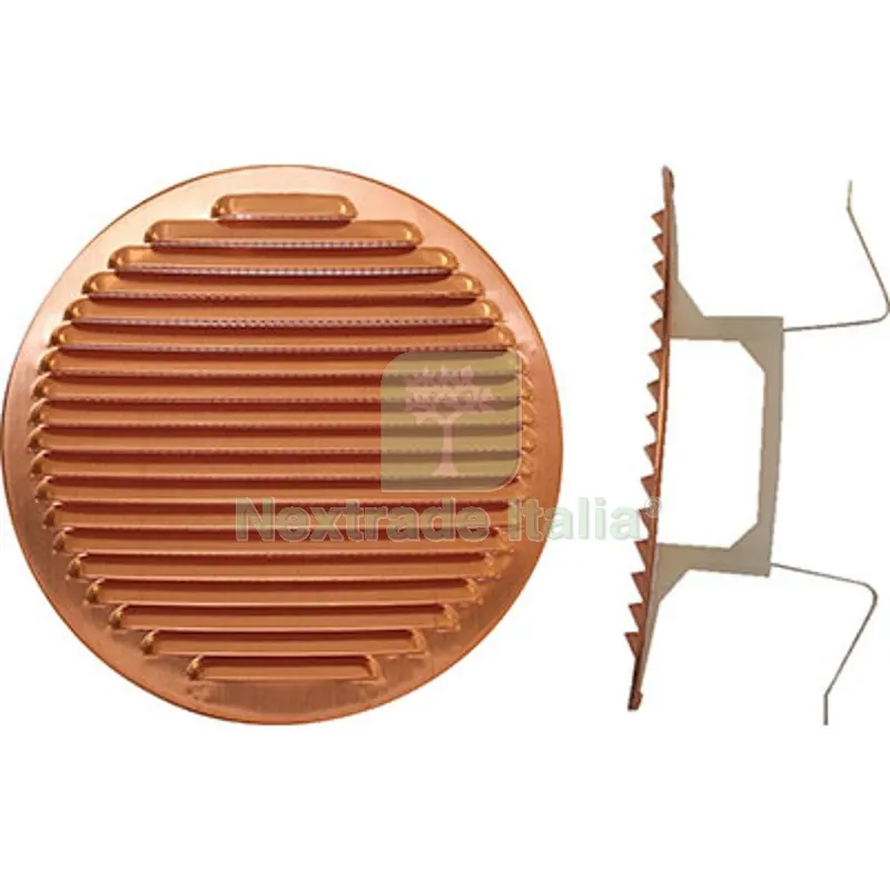 2PZ Bocchetta Aerazione Rame Tonda + Molle MM 80/125 Diametro CM 8/12,5 — Griglie e aerazione — rif. FERX.VIR4134120