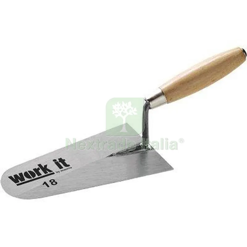 6PZ Cazzuola Punta Tonda Work-IT Ausonia M.LEGNO CM 19 — Utensili muratura — rif. FERX.VIR4135210 6PZ Cazzuola Punta Tonda Work-IT Ausonia M.LEGNO CM 19 — Utensili muratura — rif. FERX.VIR4135210