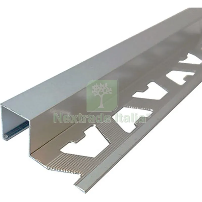 5PZ Profilo Jolly Alusquare Arcansas Allum Argento LUX MM 10X27 H.CM 250 Fin Cromata — Isolanti e reti — rif. FERX.VIR4154547