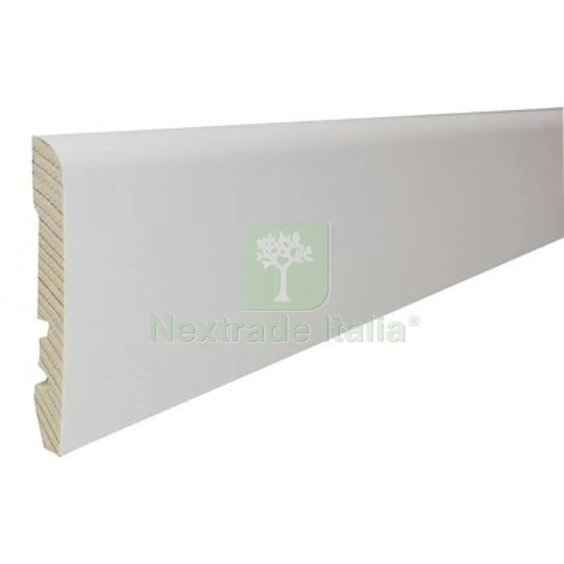 10PZ Battiscopa Liscio Pircher Abete Bianco MM 10X70 H.MM 2250 Colore Bianco L CM 225 MM 70x10 — Profili e angolari decorativi — rif. FERX.VIR4154680