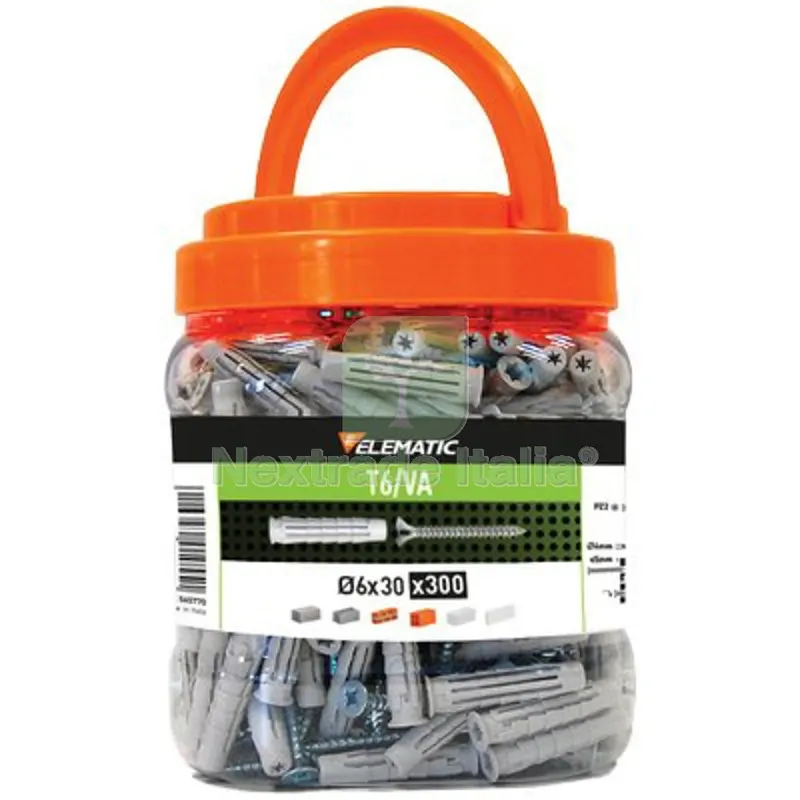 TASSELLO NYLON T6/VA VITE TSP PROMOPACK ELEMATIC MM 6X30 CF=PZ 300 — Tasselli e ancoraggi — rif. FERX.VIR4272928