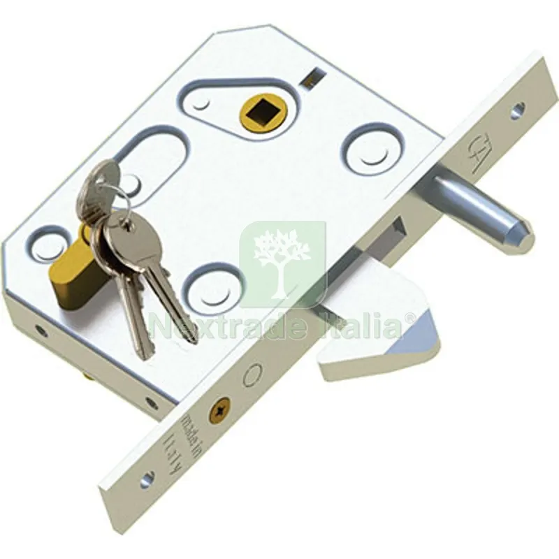 SERRATURA CANCELLO INFILARE 350 COMBI B.Q ZINC F.MM 25 C.SAGOM M1+Q8 E.MM 60 Fin Zincata I MM 72 — Serrature e cilindri — rif. FERX.VIR4292400
