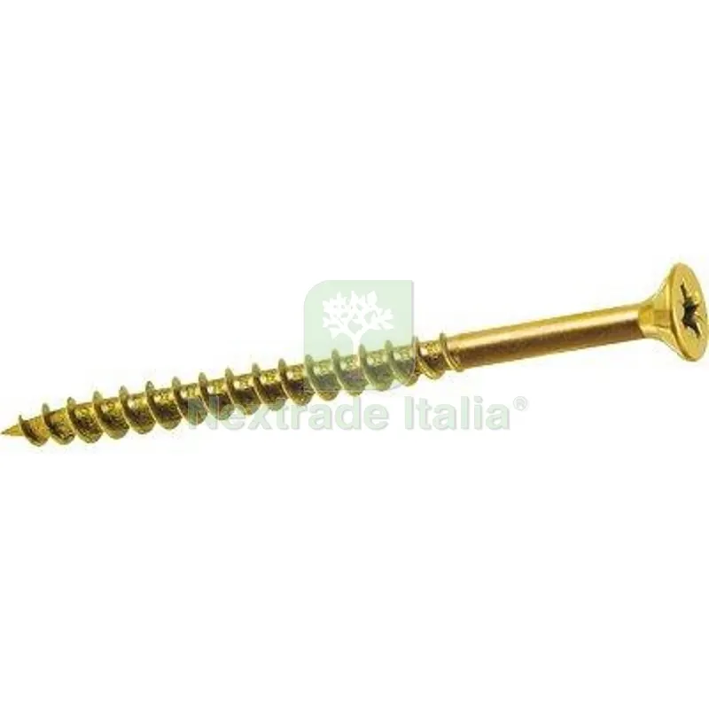 Vite Truciolare TSP PF Zincata Gialla Ambrovit Cava PZ Filetto Parziale MM 5,0X80 CF=PZ 200 MM 5x80 — Pannelli e tavole in legno — rif. FERX.VIR4327620