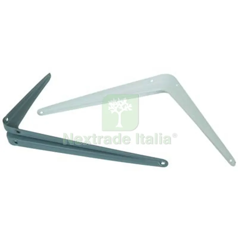 20PZ Reggimensola Basic Acciaio Nervato Verniciato Bianco MM 100X125 Colore Bianco — Ferramenta per legno e mobili — rif. FERX.VIR4350210