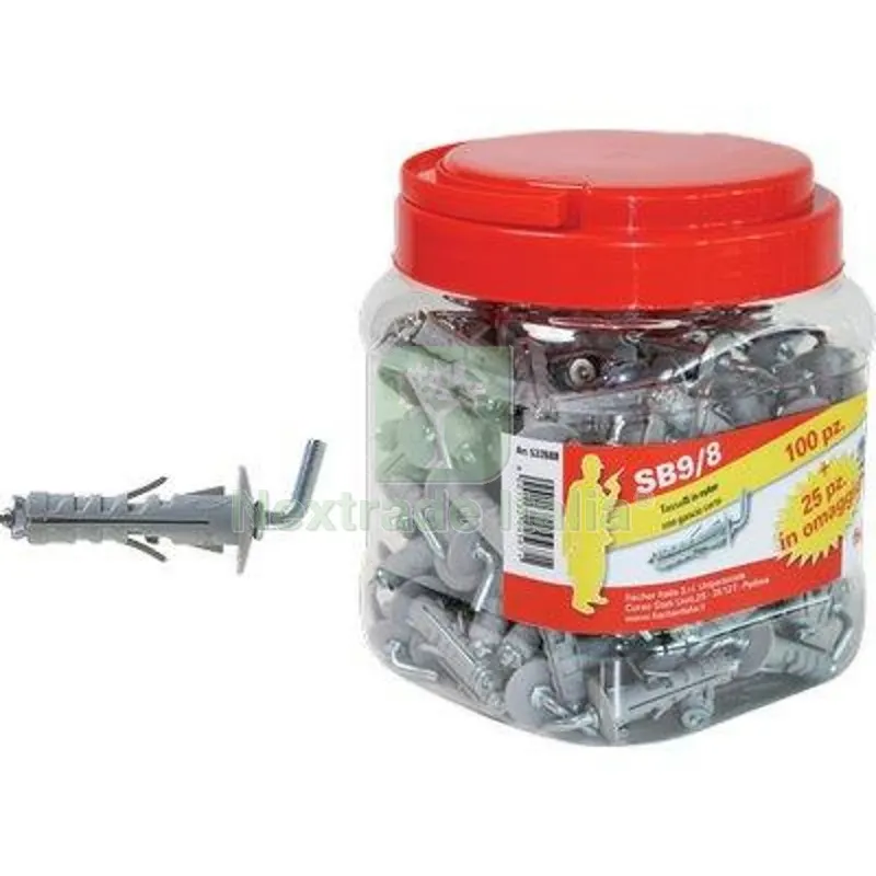 Tassello Nylon SB Gancio Corto Promopack Fischer SB 9/8 CF=PZ 100+25 CF=PZ 125 MM 9x40 Mod 9/8 — Tasselli e ancoraggi — rif. FERX.VIR4352118