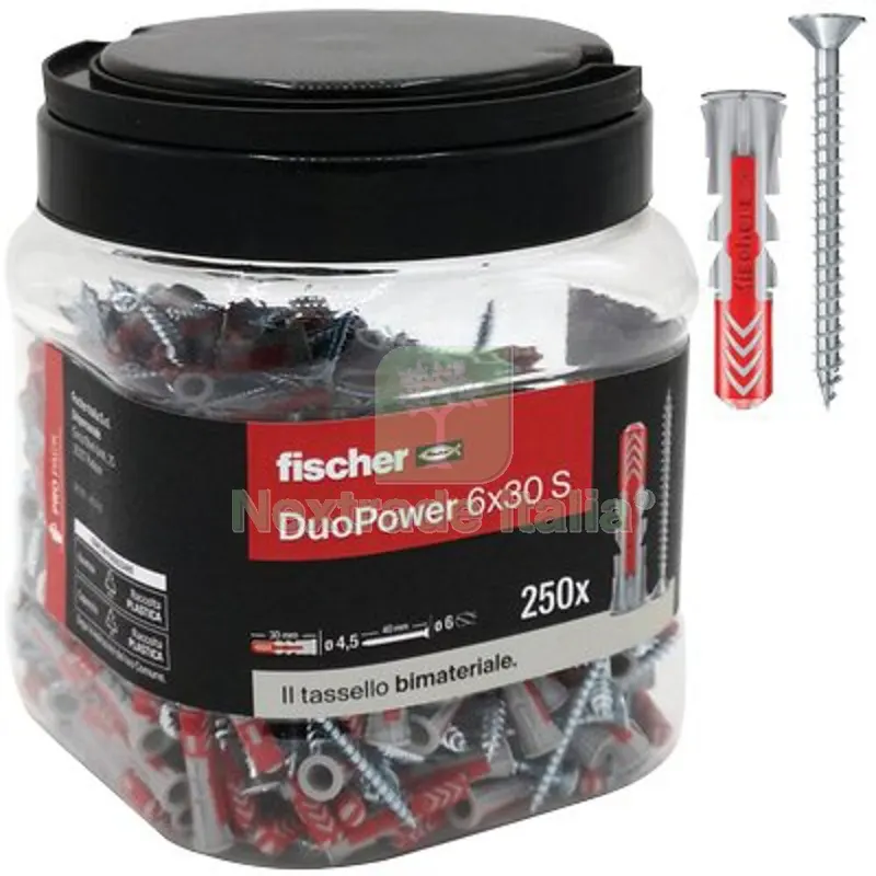 Tassello Nylon Duopower 6 S Propack Fischer Vite TSP Cava PZ 6X30 S CF=PZ 250 MM 6,0x30 — Tasselli e ancoraggi — rif. FERX.VIR4352896