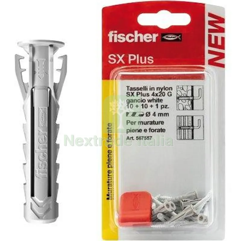 10CF Tassello Nylon SX Plus G K Self Fischer Gancio Quadro Ottonato SX 4X20 GK CF=PZ 10 MM 4x20 — Tasselli e ancoraggi — rif. FERX.VIR4352946 10CF Tassello Nylon SX Plus G K Self Fischer Gancio Quadro Ottonato SX 4X20 GK CF=PZ 10 MM 4x20 — Tasselli e ancoraggi — rif. FERX.VIR4352946