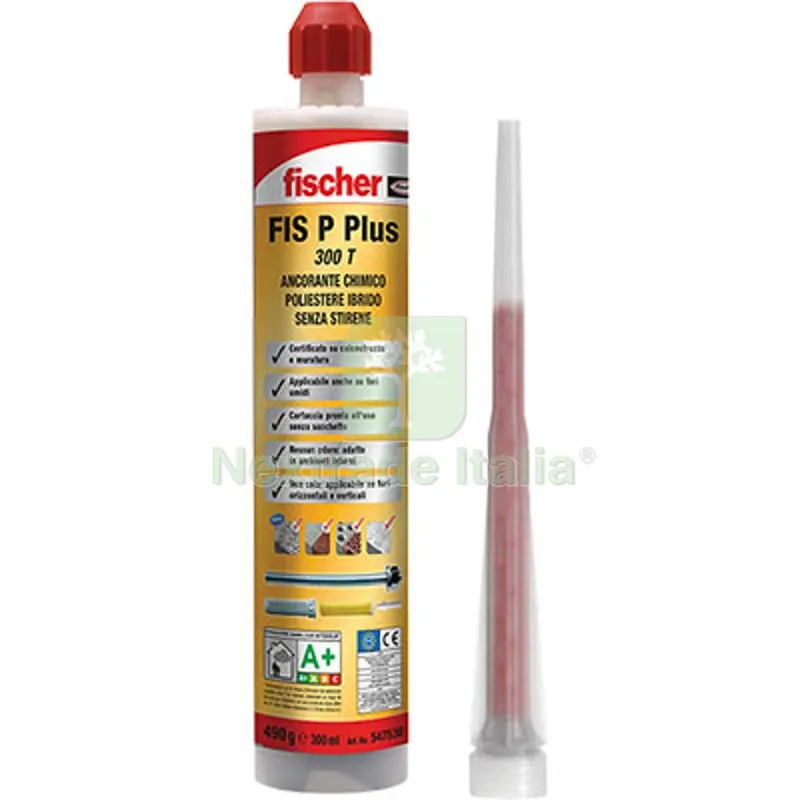 12PZ Ancorante Chimico FIS P Plus 300 T Fischer Poliestere Ibrido ML 300 — Tasselli e ancoraggi — rif. FERX.VIR4356009