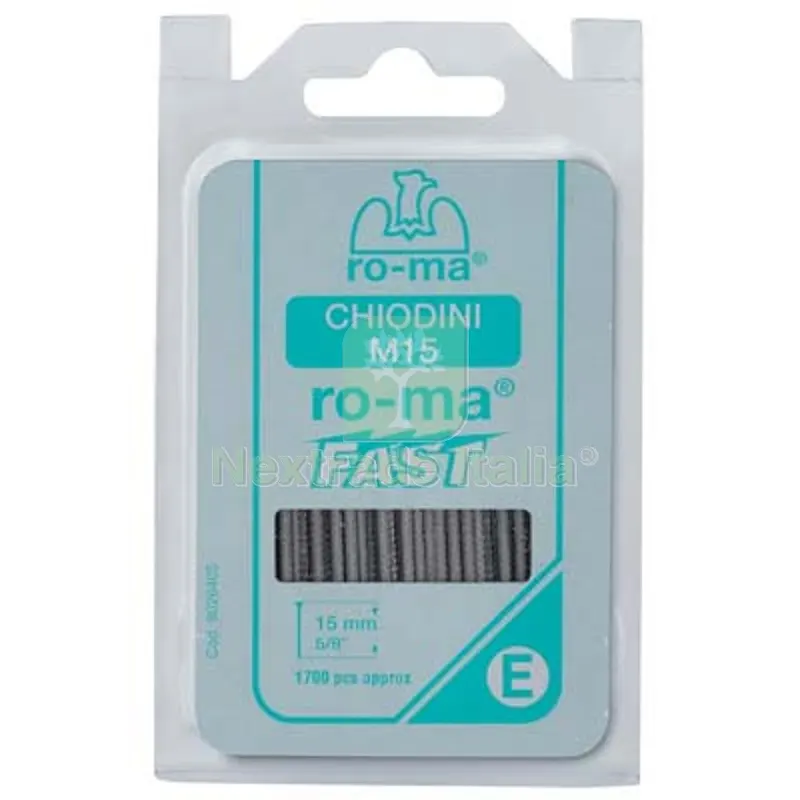 Chiodo M + Testa Self RO-MA M15 CF=PZ 1.700 H.MM 15 T.MM 2,0 CF=PZ 1700 Mod M15 — Chiodi e graffe — rif. FERX.VIR4372419 Chiodo M + Testa Self RO-MA M15 CF=PZ 1.700 H.MM 15 T.MM 2,0 CF=PZ 1700 Mod M15 — Chiodi e graffe — rif. FERX.VIR4372419