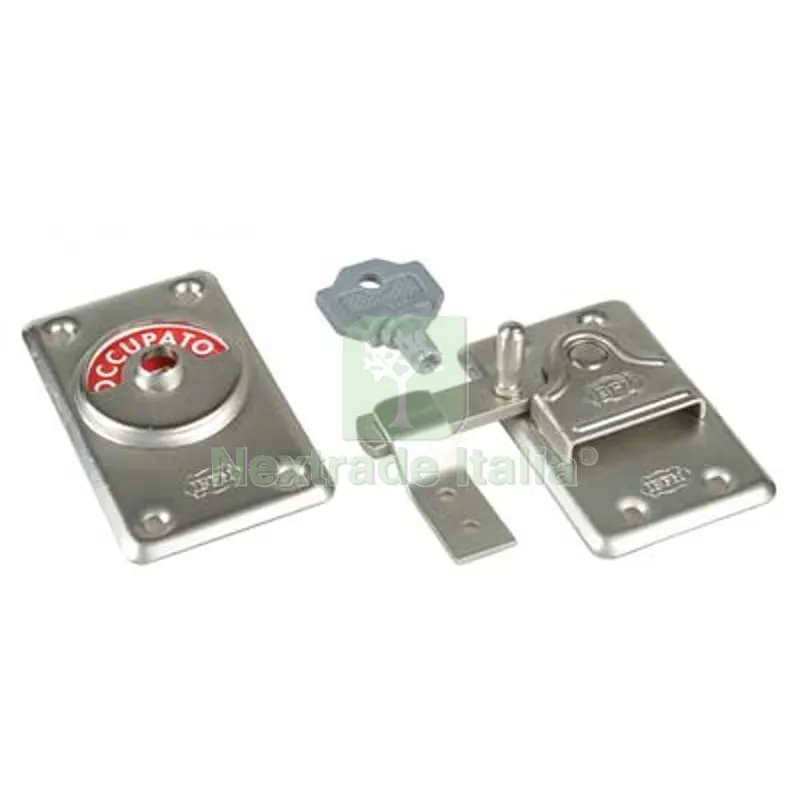 6PZ Catenaccio Libero Occupato a Leva Acciaio Nichelato + Chiave MM 48X80 — Lucchetti e catene — rif. FERX.VIR4383660