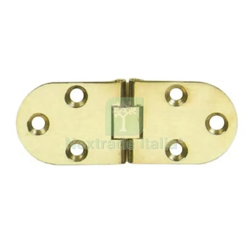 6PZ Cerniera a Biscotto + Fermo Ottone Lucido MM 80X30 — Cerniere e cardini — rif. FERX.VIR4383752