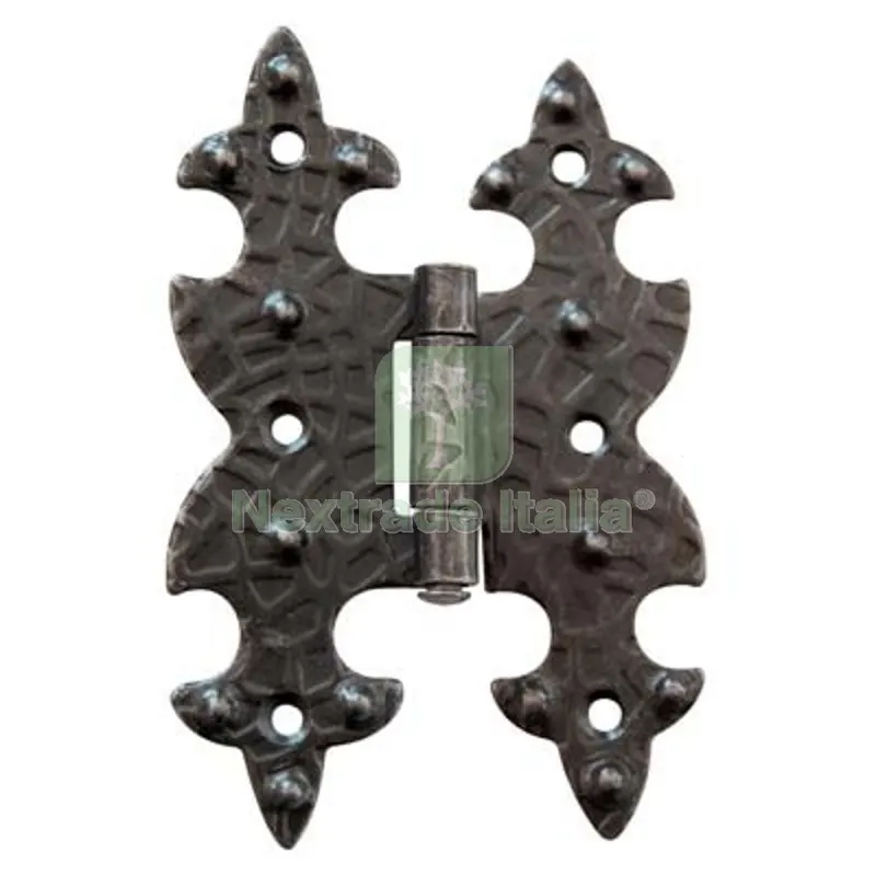 10PZ Cerniera a Bandella Doppio T + Collo F.BATTUTO Nero Sfumato Collo MM 12 MM 95X65 — Cerniere e cardini — rif. FERX.VIR4383811