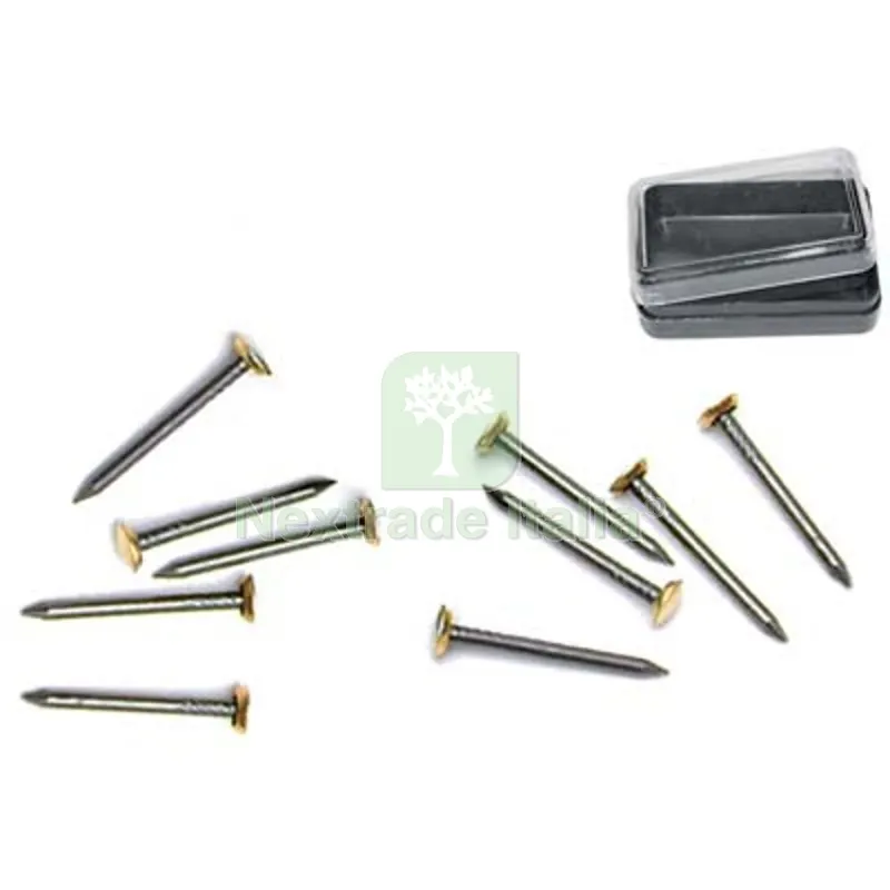 12CF CHIODO TESTA OTTONE PRONTY ACCIAIO MM 25 CF=PZ 15 — Chiodi e graffe — rif. FERX.VIR4384119