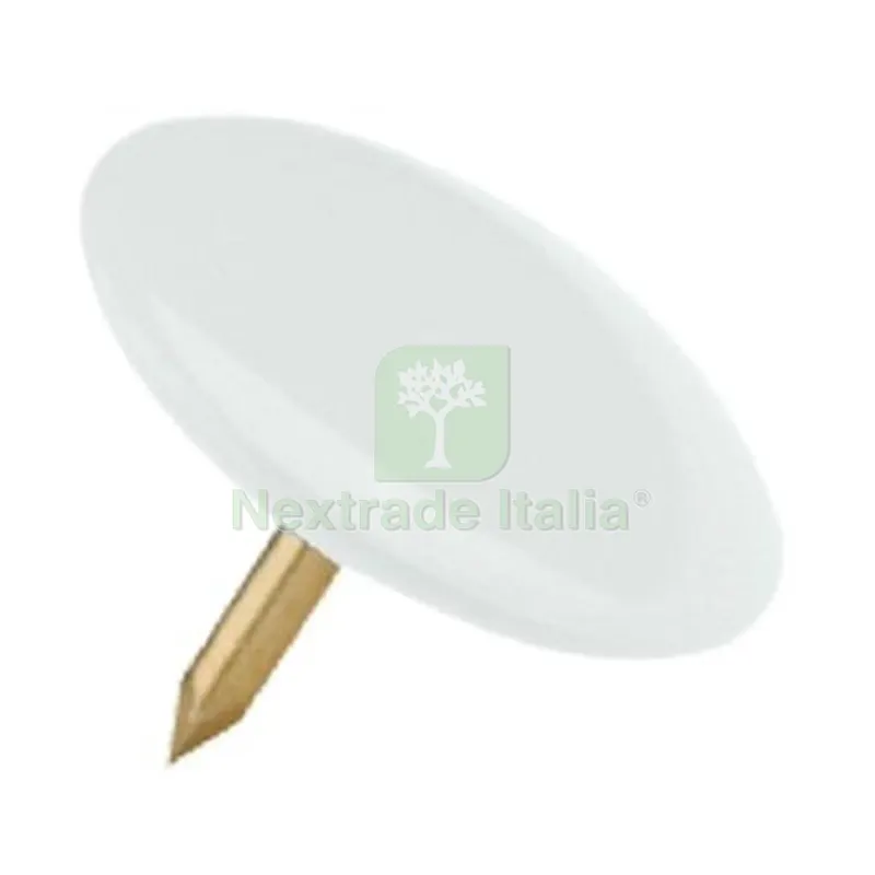 15CF Puntina Disegno Ottonata Testa Plastica Bianco CF=PZ 70 Colore Bianco — Ferramenta porte e finestre — rif. FERX.VIR4384150 15CF Puntina Disegno Ottonata Testa Plastica Bianco CF=PZ 70 Colore Bianco — Ferramenta porte e finestre — rif. FERX.VIR4384150