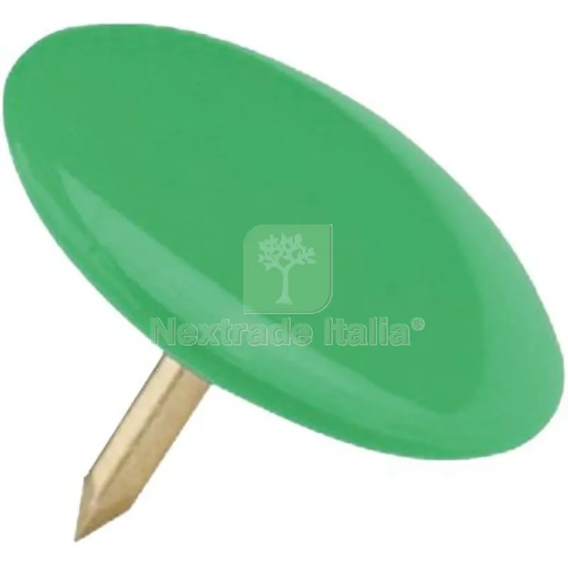 15CF Puntina Disegno Ottonata Testa Plastica Verde CF=PZ 70 Colore Verde — Ferramenta porte e finestre — rif. FERX.VIR4384154 15CF Puntina Disegno Ottonata Testa Plastica Verde CF=PZ 70 Colore Verde — Ferramenta porte e finestre — rif. FERX.VIR4384154