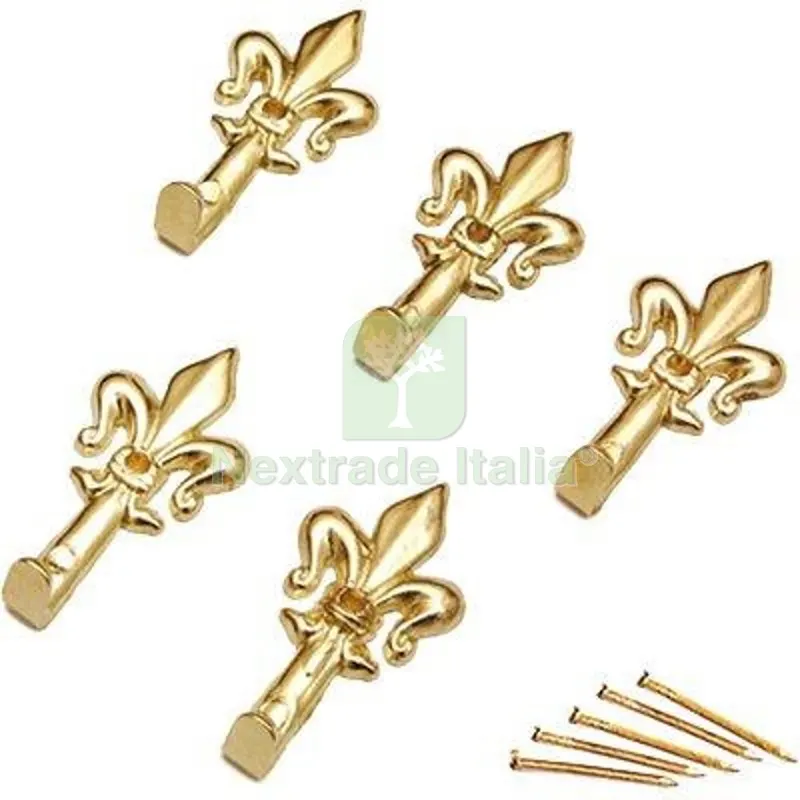 12CF Gancio Quadro Giglio Pronty Ferro Oro MM 33 CF=PZ 5 Fin Ottonata — Ferramenta porte e finestre — rif. FERX.VIR4384261 12CF Gancio Quadro Giglio Pronty Ferro Oro MM 33 CF=PZ 5 Fin Ottonata — Ferramenta porte e finestre — rif. FERX.VIR4384261