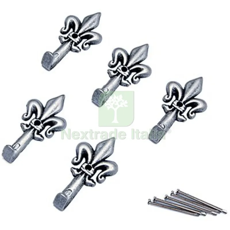 12CF Gancio Quadro Giglio Pronty Ferro Argento MM 33 CF=PZ 5 Fin Cromata — Ferramenta porte e finestre — rif. FERX.VIR4384267