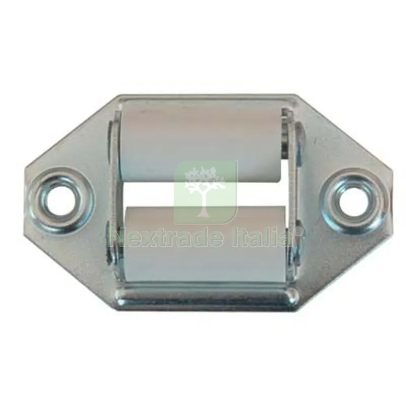 50PZ Guidacinghia a Rulli Fori Orizzontali Zincato Rulli Nylon MM 60X35 — Ferramenta per legno e mobili — rif. FERX.VIR4386051