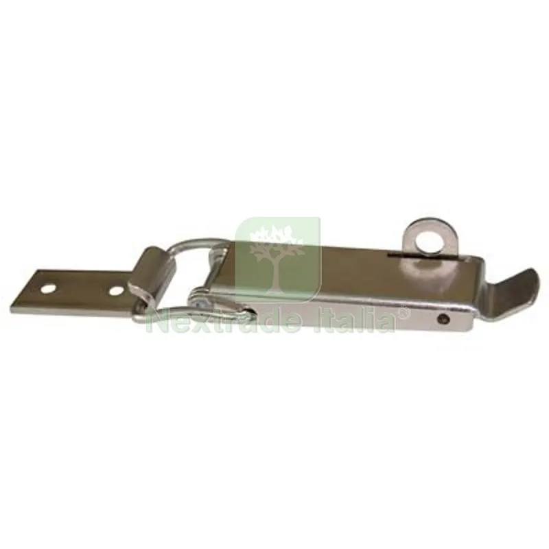 10PZ Chiusura a Leva Portalucchetto Acciaio Grezzo Nichelato + Incontro MM 140,5X34 — Lucchetti e catene — rif. FERX.VIR4391183