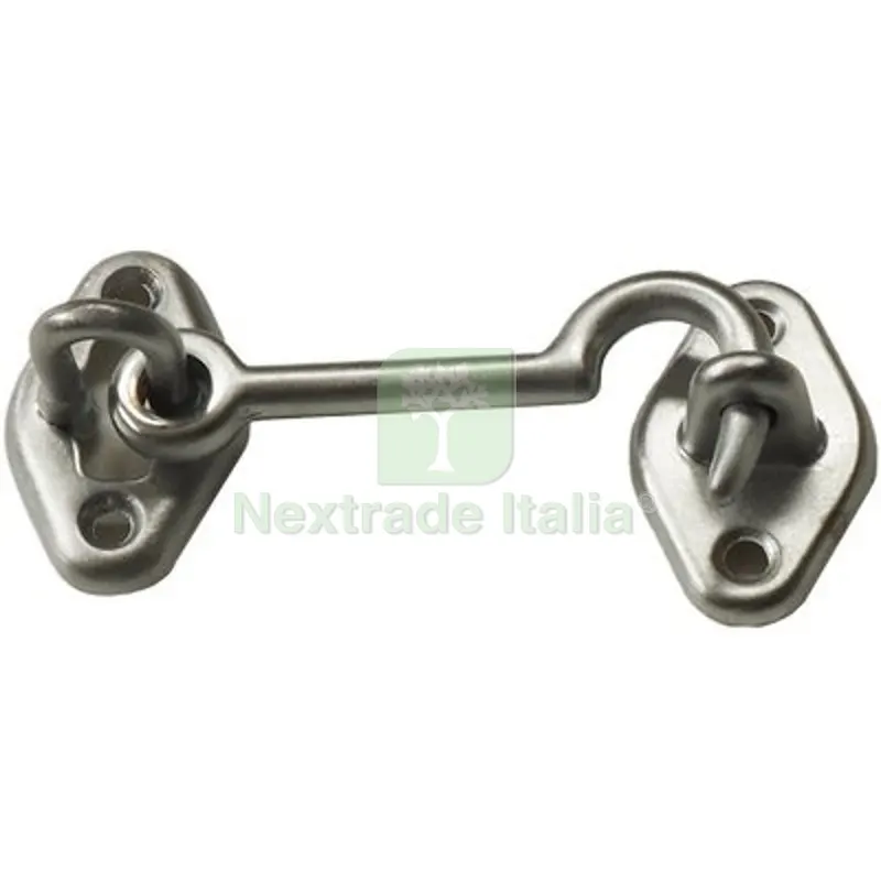 10PZ Fermapersiane a Gancio Ottone Cromo Satinato + Piastrina MM 60 Fin Cromopaca — Profili e angolari decorativi — rif. FERX.VIR4391411