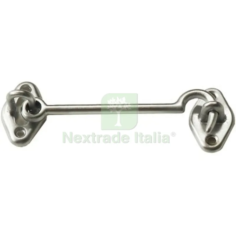 10PZ Fermapersiane a Gancio Ottone Cromo Satinato + Piastrina MM 100 Fin Cromopaca — Profili e angolari decorativi — rif. FERX.VIR4391413