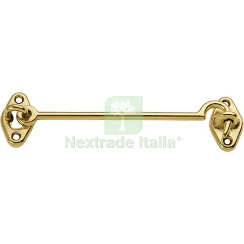 10PZ Fermapersiane a Gancio Ottone Lucido + Piastrina MM 120 Fin Ottonata — Piastre e angolari — rif. FERX.VIR4391438 10PZ Fermapersiane a Gancio Ottone Lucido + Piastrina MM 120 Fin Ottonata — Piastre e angolari — rif. FERX.VIR4391438