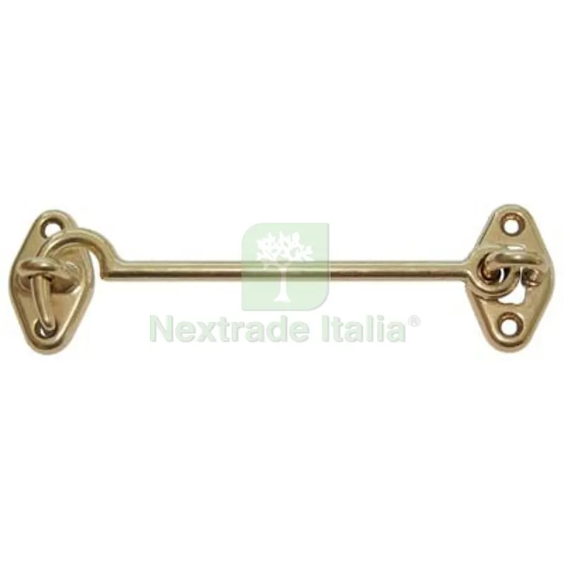 10PZ FERMAPERSIANE A GANCIO OTTONE LUCIDO + PIASTRINA MM 100 Fin Ottonata — Piastre e angolari — rif. FERX.VIR4391436 10PZ FERMAPERSIANE A GANCIO OTTONE LUCIDO + PIASTRINA MM 100 Fin Ottonata — Piastre e angolari — rif. FERX.VIR4391436