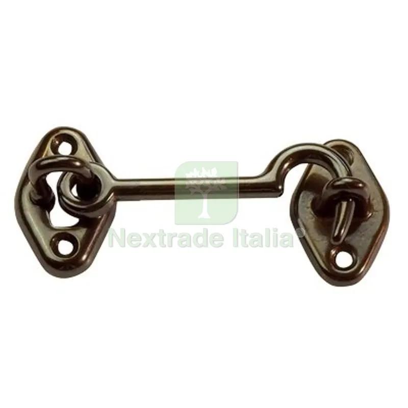 10PZ Fermapersiane a Gancio Ottone Bronzato + Piastrina MM 60 Fin Bronzata — Piastre e angolari — rif. FERX.VIR4391445