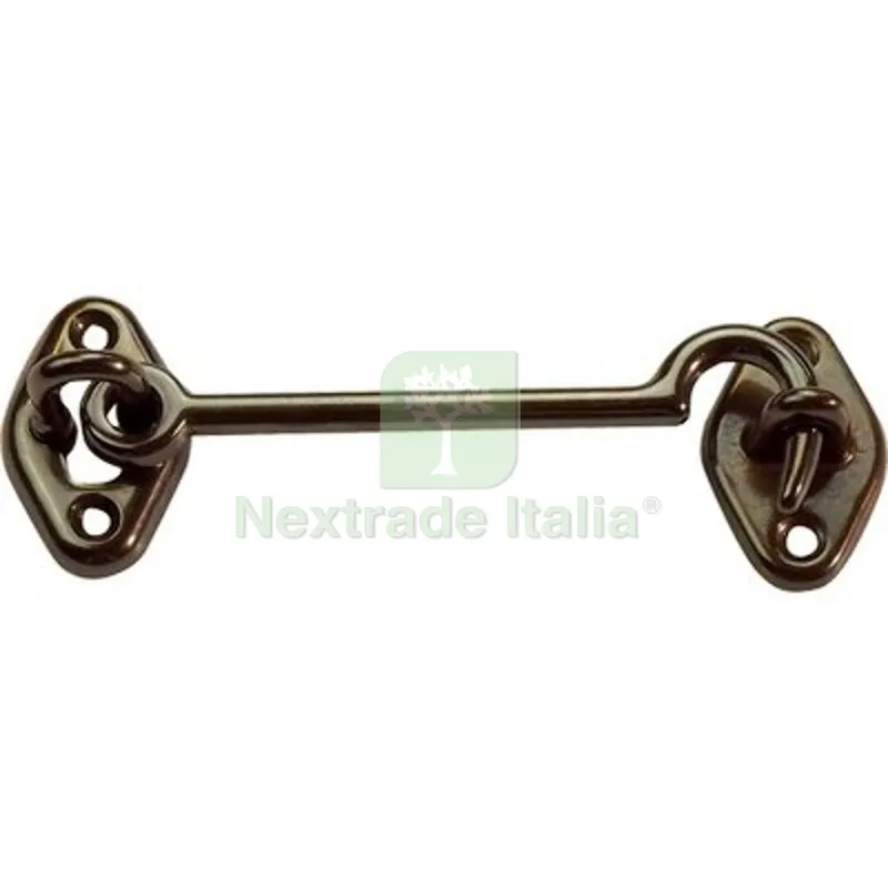 5PZ FERMAPERSIANE A GANCIO OTTONE BRONZATO + PIASTRINA MM 80 Fin Bronzata — Piastre e angolari — rif. FERX.VIR4391446