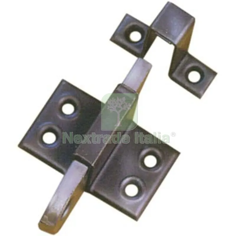50PZ Cricchetto Vasistas Finestra Acciaio Brunito MM 67X52 + Incontro Fin Brunita — Cinghie e tiranti a cricchetto — rif. FERX.VIR4391483