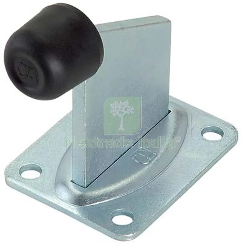 2PZ Arresto Fine Corsa Cancello a Fissare 382 Combi Zincato MM 105X111 Gomma D.MM 35 P.MM 100X80 — Ferramenta porte e finestre — rif. FERX.VIR4392101