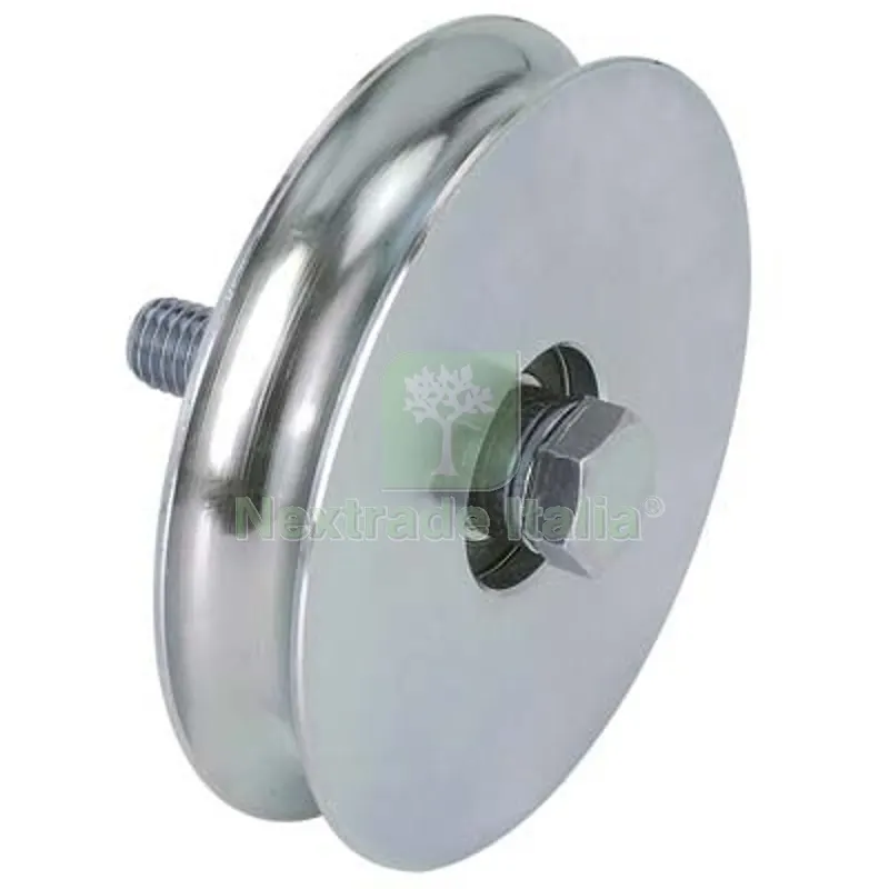 Ruota Cancello a Fissare Gola Tonda 400 Combi Zincata + Cuscinetto Gola MM 20 MM 100 KG 230 — Ferramenta porte e finestre — rif. FERX.VIR4392217 Ruota Cancello a Fissare Gola Tonda 400 Combi Zincata + Cuscinetto Gola MM 20 MM 100 KG 230 — Ferramenta porte e finestre — rif. FERX.VIR4392217
