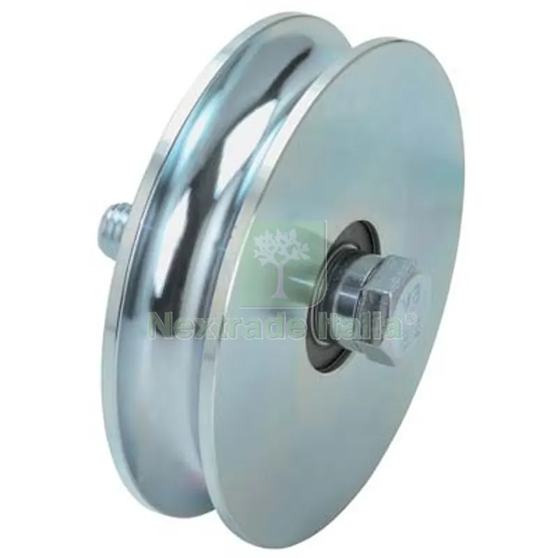Ruota Cancello a Fissare Gola Tonda 405 Combi Zincata + Doppio Cuscinetto Gola MM 16 MM 100 KG 410 — Ferramenta porte e finestre — rif. FERX.VIR4392370