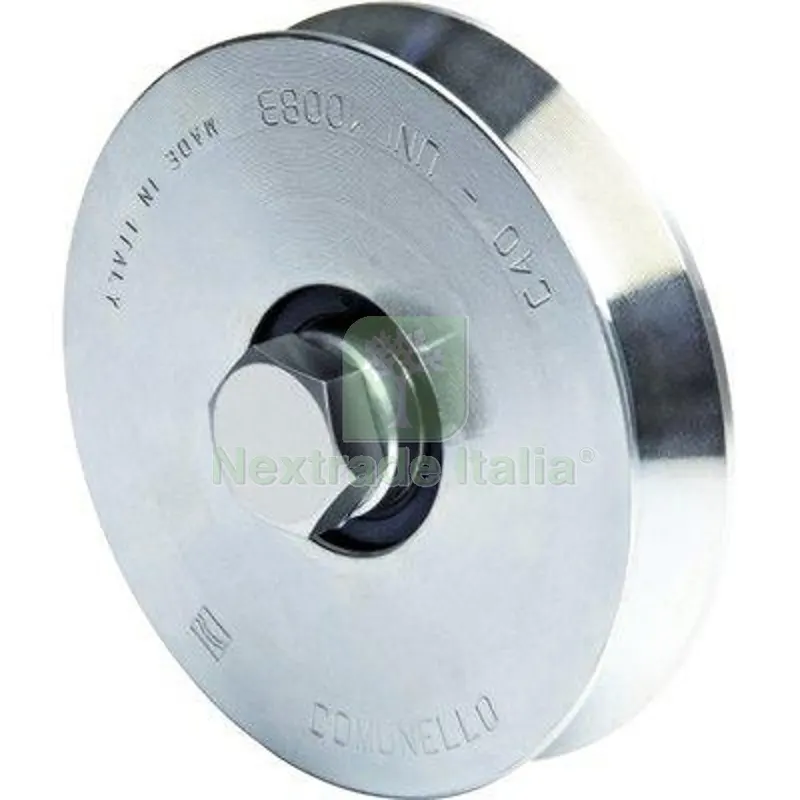 2PZ Ruota Cancello a Fissare Gola V 300 Comunello Zincata + Cuscinetto MM 140 KG 270 — Ferramenta porte e finestre — rif. FERX.VIR4400190 2PZ Ruota Cancello a Fissare Gola V 300 Comunello Zincata + Cuscinetto MM 140 KG 270 — Ferramenta porte e finestre — rif. FERX.VIR4400190