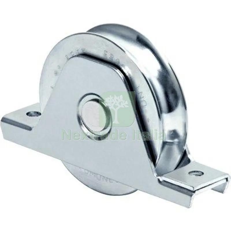 2PZ Ruota Cancello a Saldare Gola Tonda 337 Comunello Zincata Supporto Interno + Cuscinetto MM 80 KG 180 — Ferramenta porte e finestre — rif. FERX.VIR4400238