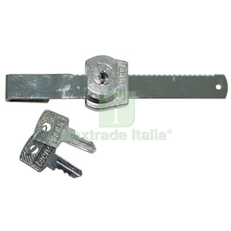 5PZ Serratura a Cilindro Vetrine Scorrevoli Acciaio Nichelato SPESS.MAX MM 7 L.MM 100/135 Ø Mm 17 — Serrature e cilindri — rif. FERX.VIR4440090 5PZ Serratura a Cilindro Vetrine Scorrevoli Acciaio Nichelato SPESS.MAX MM 7 L.MM 100/135 Ø Mm 17 — Serrature e cilindri — rif. FERX.VIR4440090