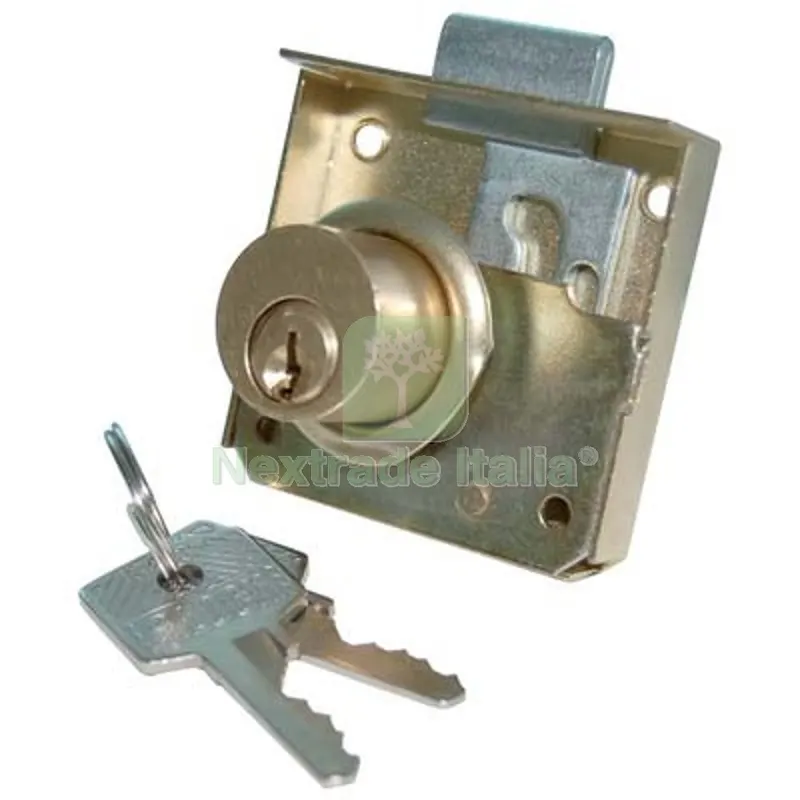 Serratura a Cilindro x Mobili da Applicare Acciaio D.OTTONATO C.OTTONE MM 20X20 E.MM 25 — Serrature e cilindri — rif. FERX.VIR4440141