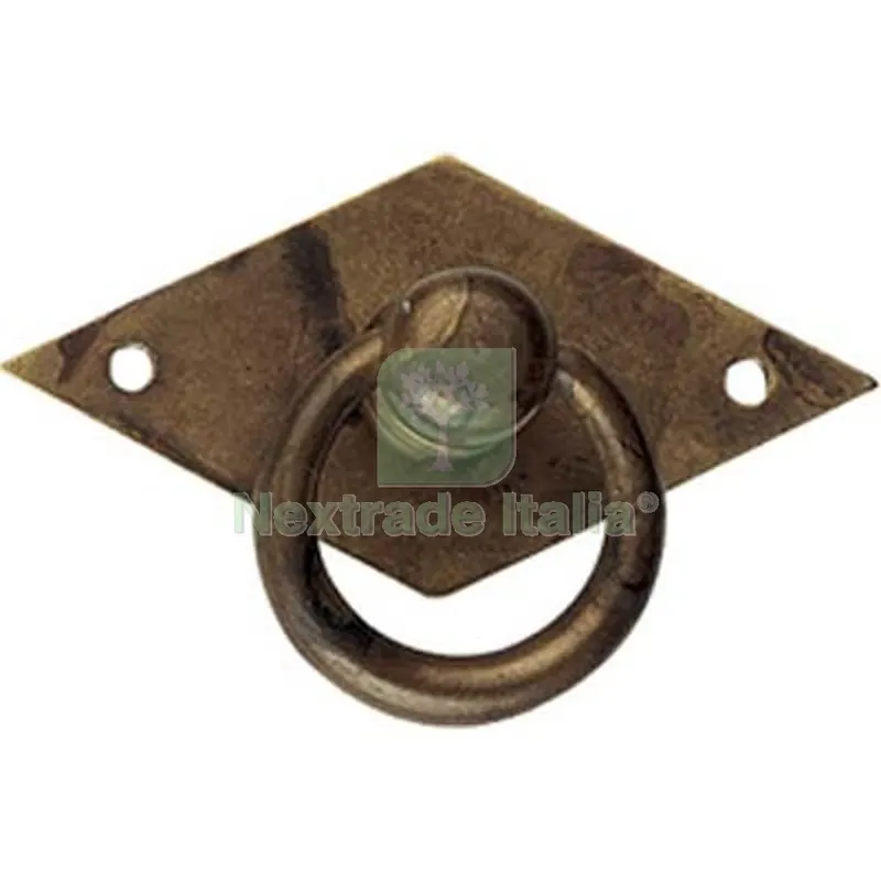 5PZ Maniglietta Mobili Antico MG28 Metalstyle Zama Ottone Anticato + Base MM 50X33 Fin Ottone Antico — Maniglie e pomelli — rif. FERX.VIR4440667