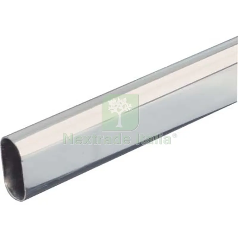 Tubo Armadio Ovale Cromato Acciaio Saldato MM 30X15 MT 3 Fin Cromata — Arredo — rif. FERX.VIR4443009 Tubo Armadio Ovale Cromato Acciaio Saldato MM 30X15 MT 3 Fin Cromata — Arredo — rif. FERX.VIR4443009