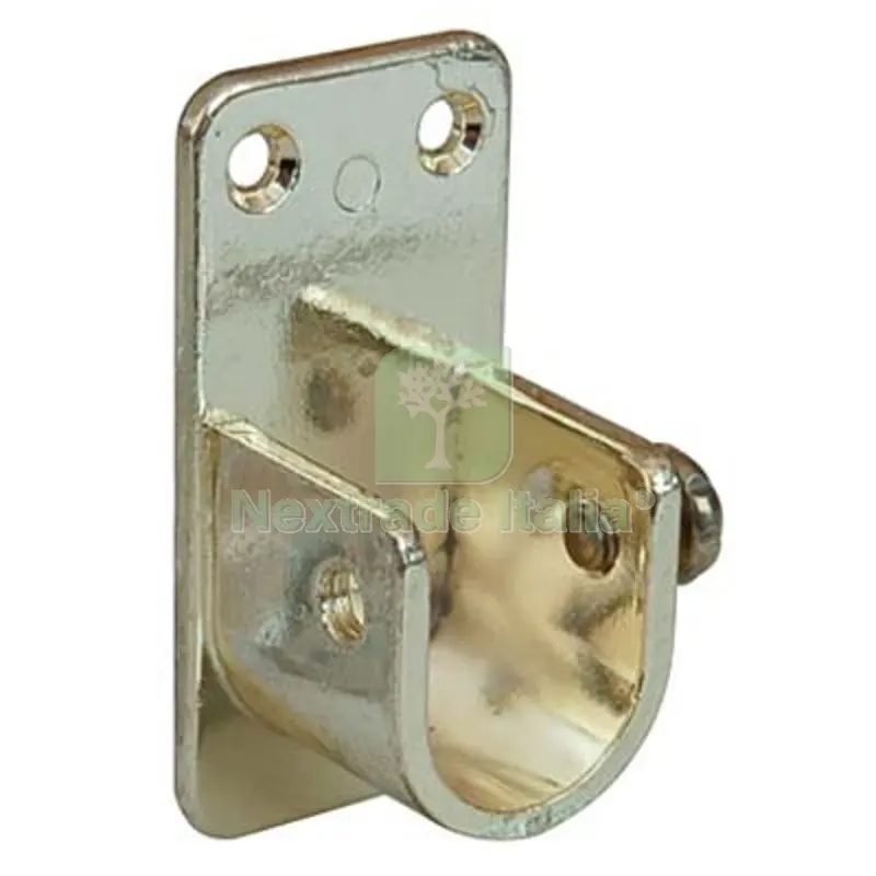 10PZ Reggitubo Armadio Ovale Laterale Zama Ottone Lucido Tubo MM 30X15 Fin Ottonata — Arredo — rif. FERX.VIR4443026