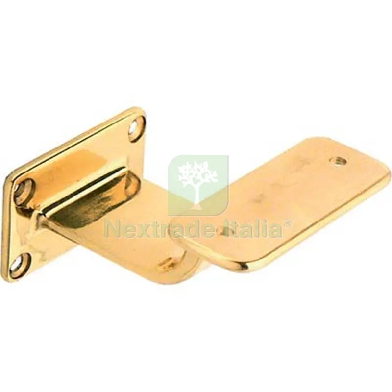 2PZ Supporto x Corrimano Base Rettangolare Ottone Lucido — Ferramenta per legno e mobili — rif. FERX.VIR4443202