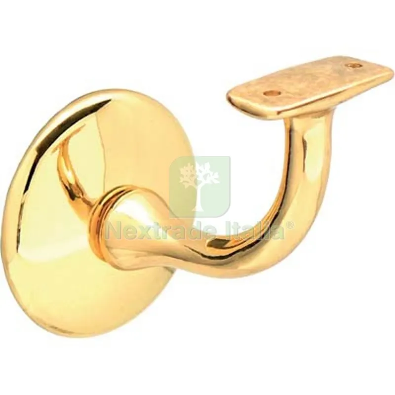 2PZ SUPPORTO X CORRIMANO BASE TONDA OTTONE LUCIDO — Ferramenta per legno e mobili — rif. FERX.VIR4443205 2PZ SUPPORTO X CORRIMANO BASE TONDA OTTONE LUCIDO — Ferramenta per legno e mobili — rif. FERX.VIR4443205