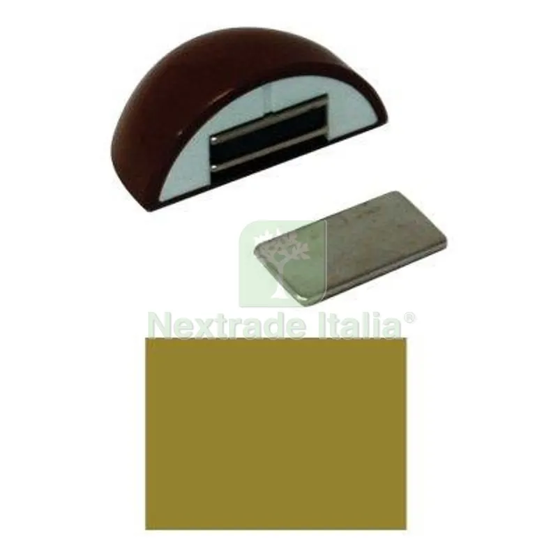 10PZ Fermaporte Magnetico AP 123 Resina Termoplastica Oro Lucido — Ferramenta per legno e mobili — rif. FERX.VIR4445020