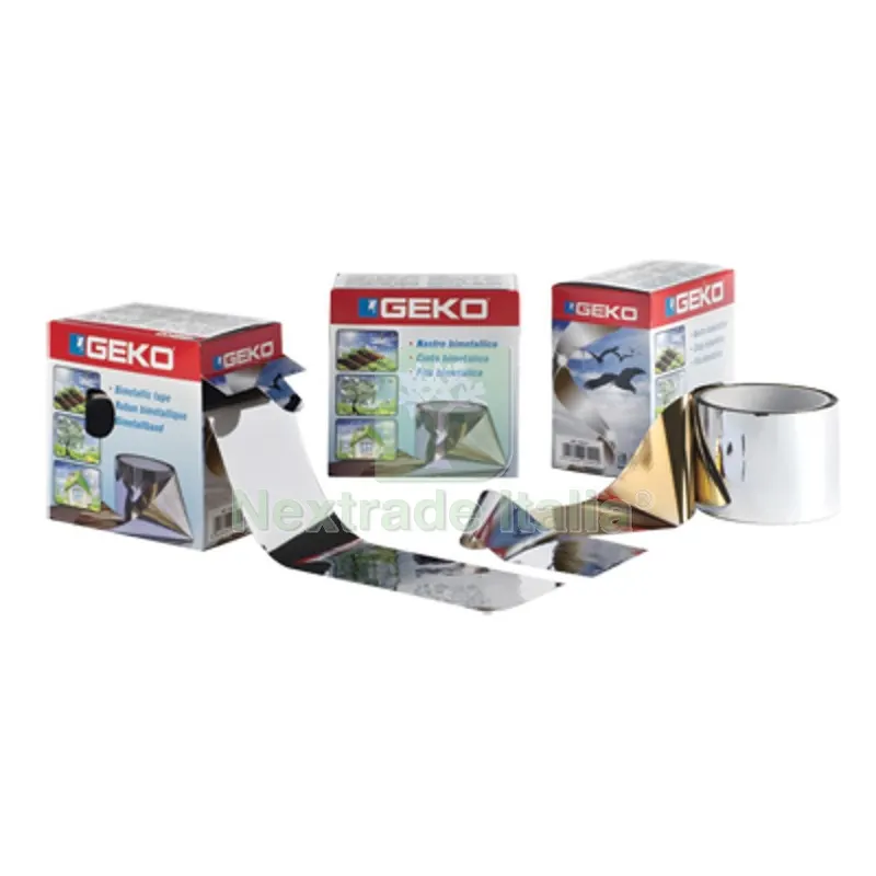 4PZ Spaventa Volatili a Nastro Bimetallico Geko MM 70 MT 100 — Attrezzi da giardino — rif. FERX.VIR5920962 4PZ Spaventa Volatili a Nastro Bimetallico Geko MM 70 MT 100 — Attrezzi da giardino — rif. FERX.VIR5920962