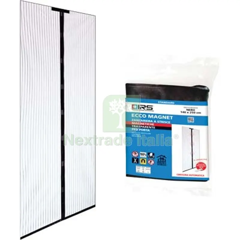 ZANZARIERA PORTA ECCO MAGNET IRS POLIESTERE NERO PANNELLI 2 CM 140 H.CM 240 CM 140x240 Colore Nero — Tende e zanzariere — rif. FERX.VIR5933126