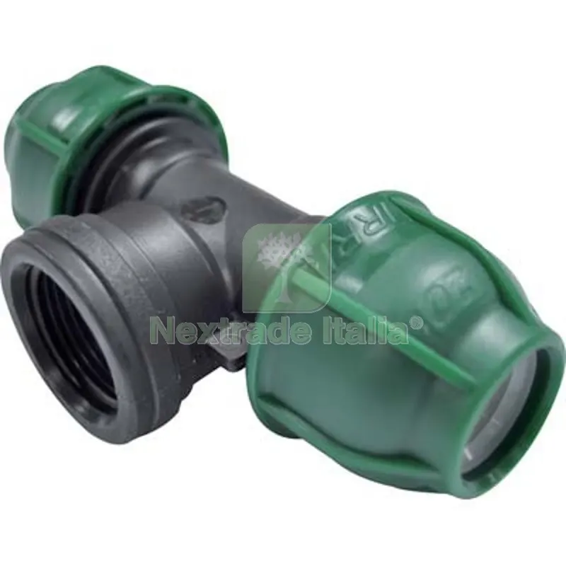 10PZ TEE a Compressione Filetto Femmina PN10 MM 20X1/2F Diametro Mmxpollici 20x1/2" — Irrigazione — rif. FERX.VIR6051507