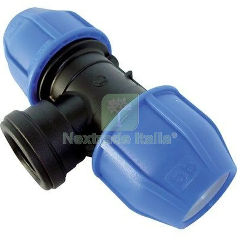 10PZ TEE A COMPRESSIONE FILETTO FEMMINA PN16 MM 20X3/4F — Rubinetti e valvole — rif. FERX.VIR6051520