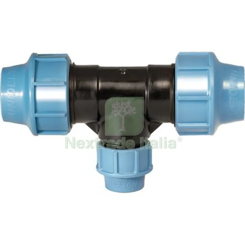 2PZ TEE A COMPRESSIONE RIDOTTO PN16 UNIDELTA MM 32X25X32 — Irrigazione — rif. FERX.VIR6052611 2PZ TEE A COMPRESSIONE RIDOTTO PN16 UNIDELTA MM 32X25X32 — Irrigazione — rif. FERX.VIR6052611