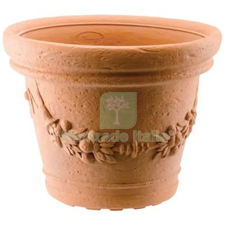 Vaso Tondo Elios Pottery Collection GDM Resina Terracotta CM 45 H.CM 33 CM 45x33 — Vasi e fioriere — rif. FERX.VIR6109245